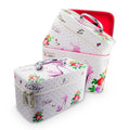 Large Capacity Cosmetic Bag Printed for Toiletry Travel Case 3-Piece Diamond Dot Pattern Makeup Organizer Box with Zipper