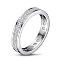 Princess Cut 2mm CZ Cubic Zircon 925 Sterling Silver Tennis Ring Band