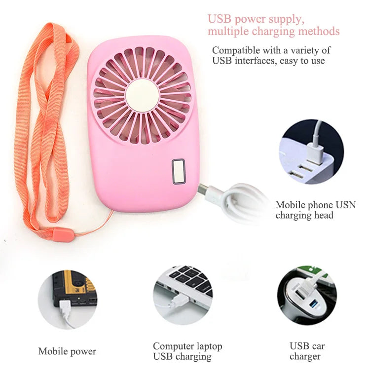 Ultrathin Pocket Handheld Mini USB Rechargeable Camera Fan