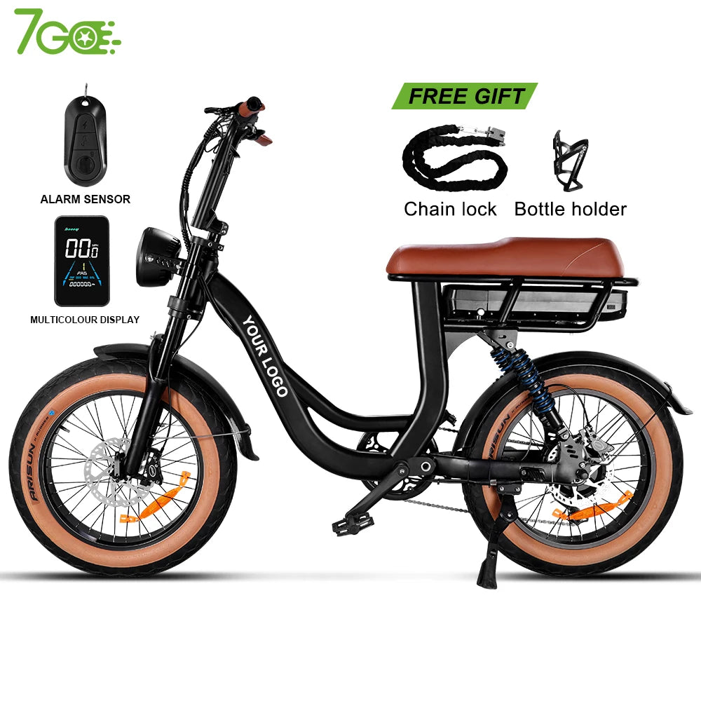Wholesale  Electric City Road Mountain Hybrid Bicycle 1000 Watt 18.2Ah Fat Tire Step Through 2 Long Seat Electric Fat E Bike