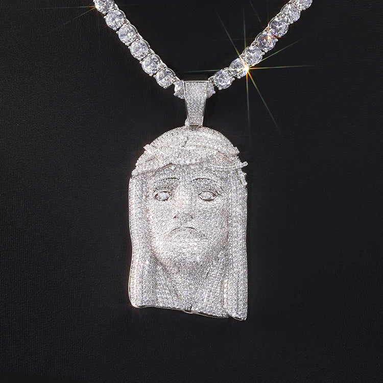 Jesus Pendant 3D Design 925 Sterling Silver High Quality VVS Diamond Pendant Moissanite Jesus Pendant for Men
