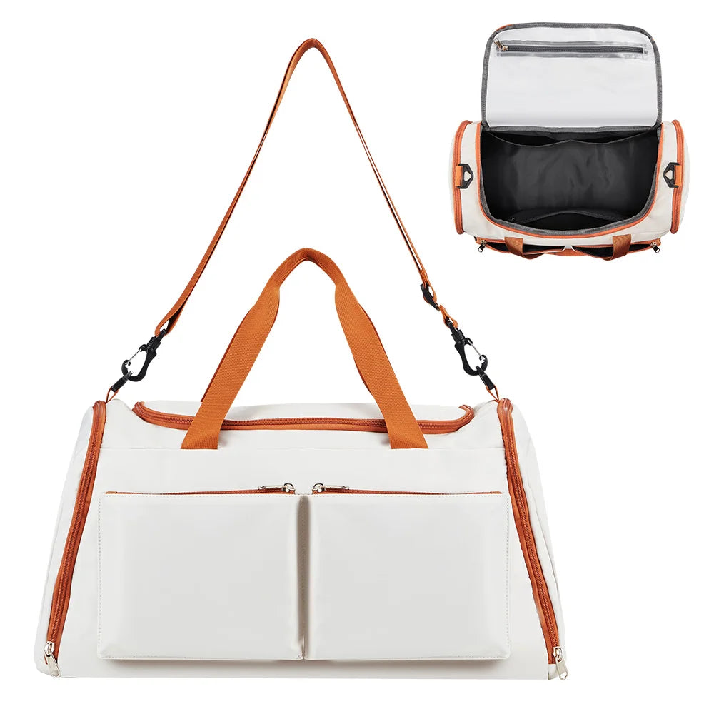 Large Capacity Lightweight Organizing Outdoor Travel Bag Custom logo Luxury White Waterproof Foldable Duffle Bag