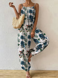 Women'S Casual Loose Waist New Style Suspender Sleeveless Polyester Full Length Jumpsuit