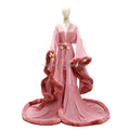 Sheer Feather Lace Lingerie Tail Dress Long Nightgown Fur Robe