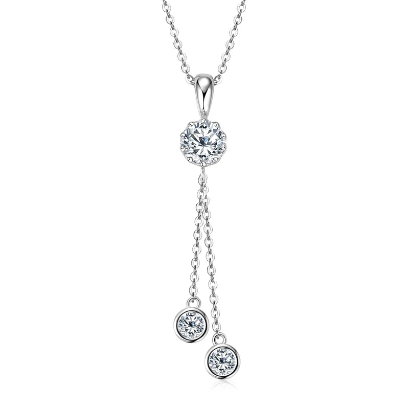 Sterling Silver 4mm 0.3ct Moissanite Twist Pendant Necklace for Women