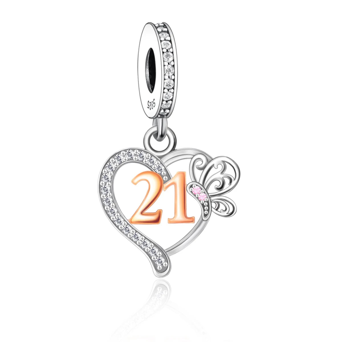 Fit Original Bracelet Necklace Jewelry 925 Sterling Silver Butterfly Number Beads Charms Anniversary, Speical Birthdays