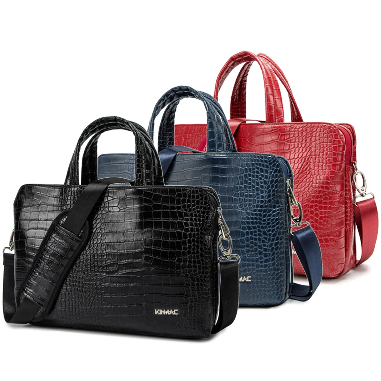 Luxury Crocodile Embossed Business Laptop Bag for 13-15.6 Inch, Executive Leather Briefcase - Top Laptops and Accessories For office Use