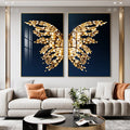 Butterfly Canvas Crystal Porcelain Wall Art Painting