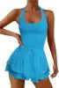 Sports Cross Back Bodysuit Tennis Suit Casual Bodysuit