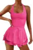 Sports Cross Back Bodysuit Tennis Suit Casual Bodysuit