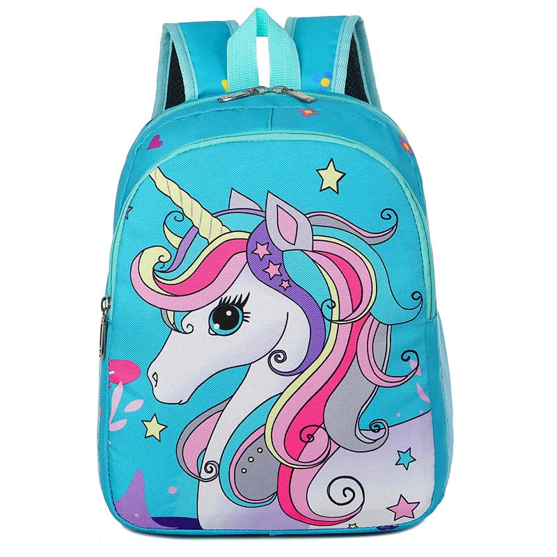 Girls Waterproof Polyester Children's Cartoon Color Unicorn School Backpack
