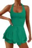 Sports Cross Back Bodysuit Tennis Suit Casual Bodysuit
