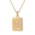 18k Gold Men'S Necklace Square Stainless Steel Letter Pendant English Letter Necklace Pendant For Men