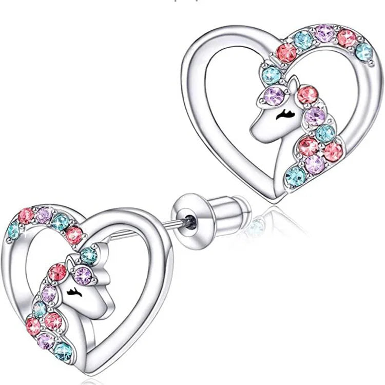 Cute Unicorn Stainless Steel Fashion Earrings For Girls