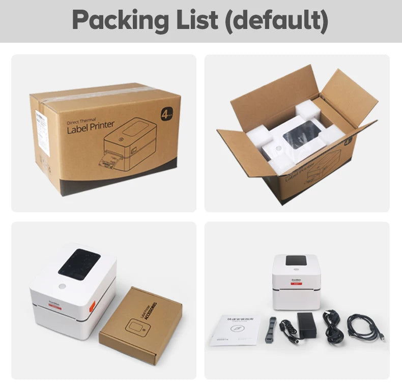 Desktop Thermal Barcode Printer 4x6 120mm Shipping Label Printer With Bluetooth Thermal Label Printer