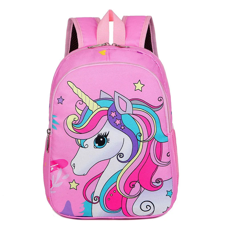 Girls Waterproof Polyester Children's Cartoon Color Unicorn School Backpack