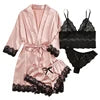 4pcs Satin Babydoll Sexy Lingerie For Women
