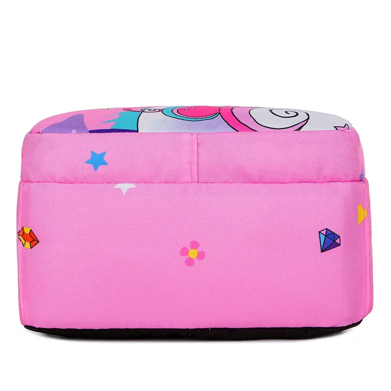 Girls Waterproof Polyester Children's Cartoon Color Unicorn School Backpack