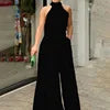 White Jumpsuit Women Sleeveless Plus Size Wide Leg Long Pants Jumpsuits for Women