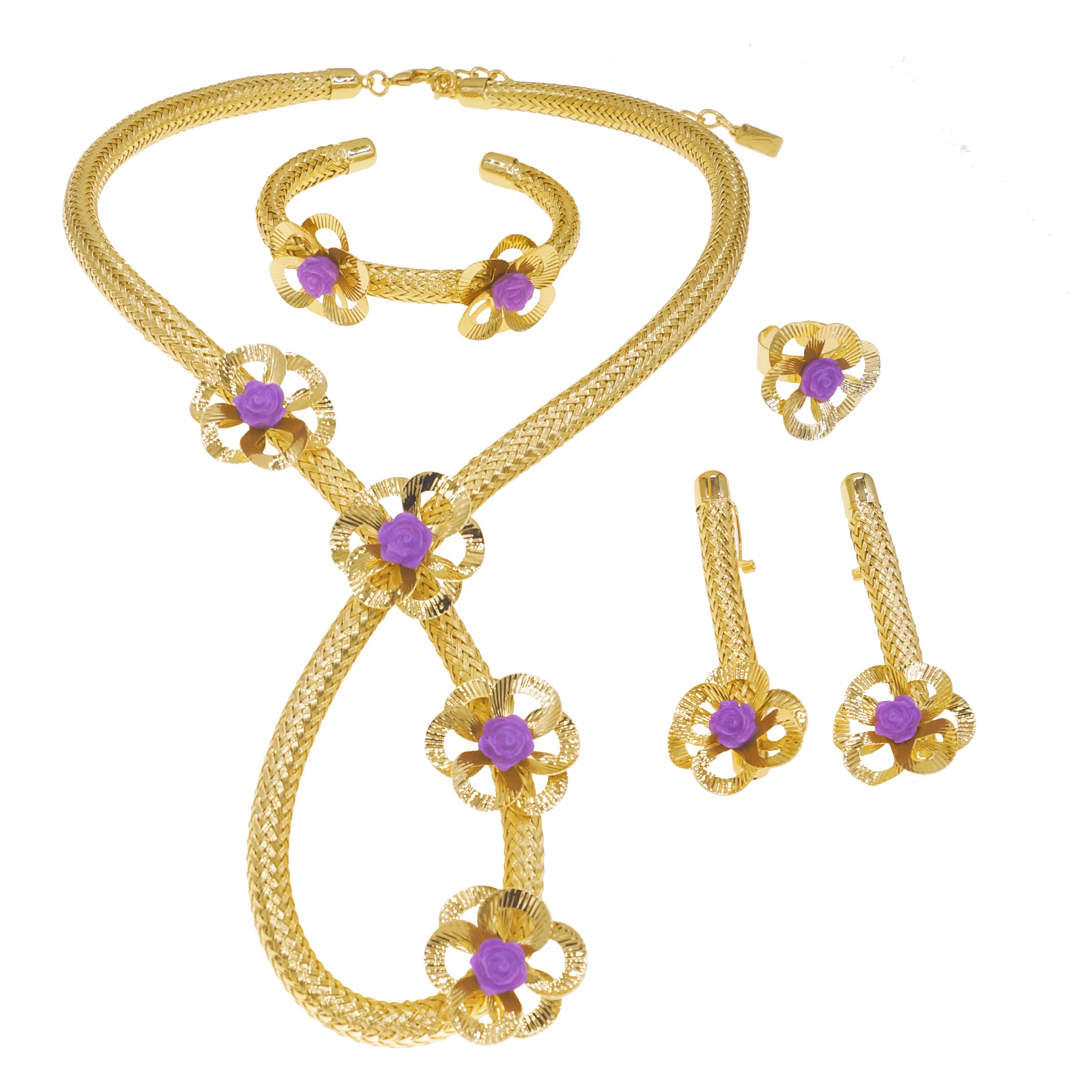 Classic Jewelry Set Simple Fashion Brazilian Jewelry Necklace Set Real Gold Plated Jewelry Sets