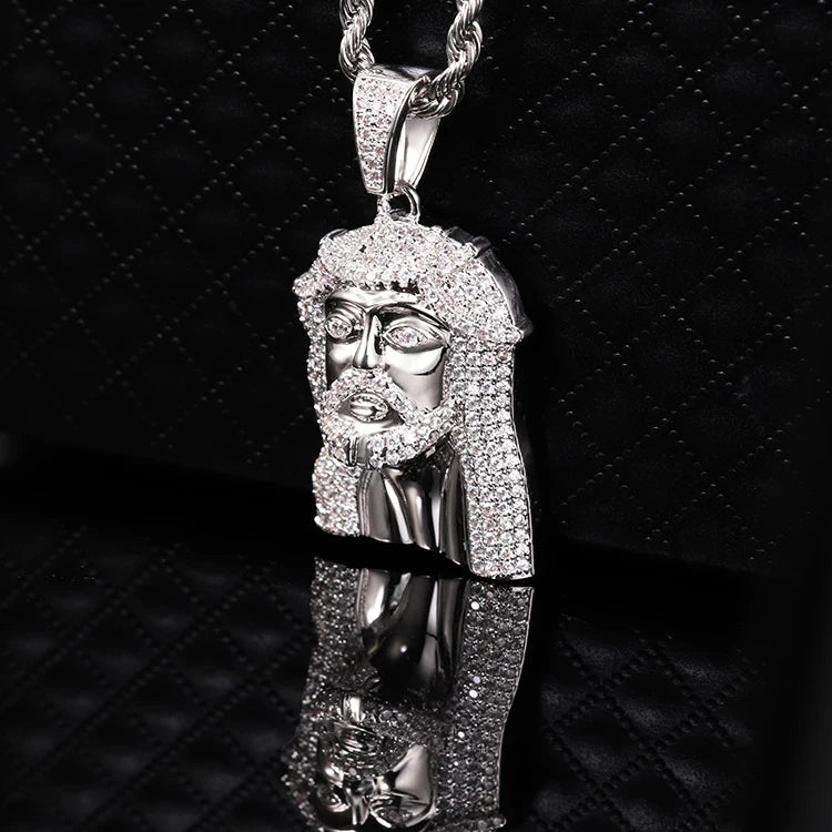 Jesus Pendant 3D Design 925 Sterling Silver High Quality VVS Diamond Pendant Moissanite Jesus Pendant for Men