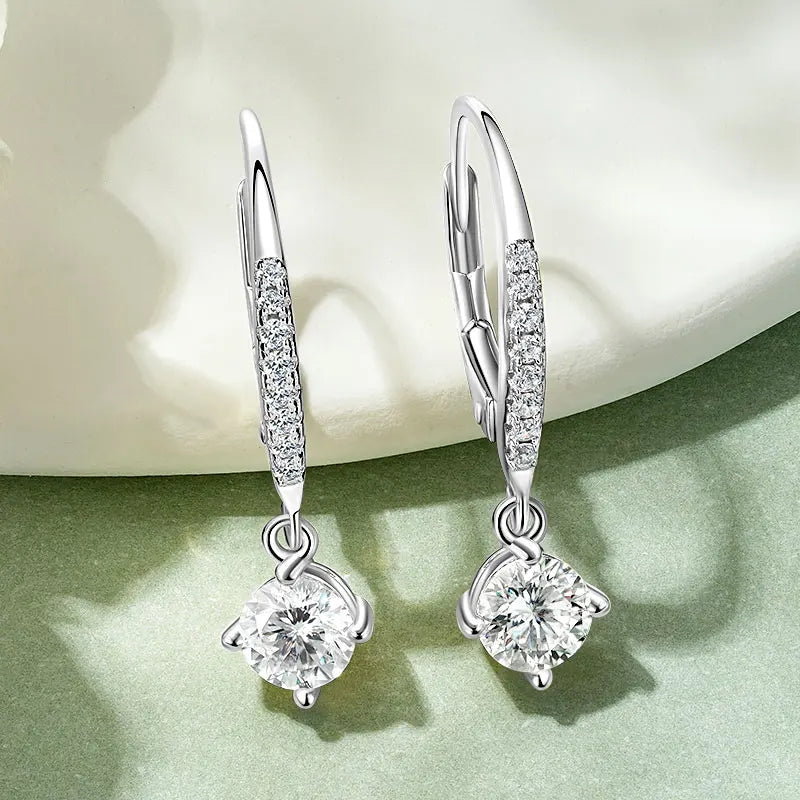 Silver Classic Simple White Earring