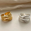 Vintage 925 Sterling Silver Women Multi-layer Twist Cross Rings for Women Factory Price