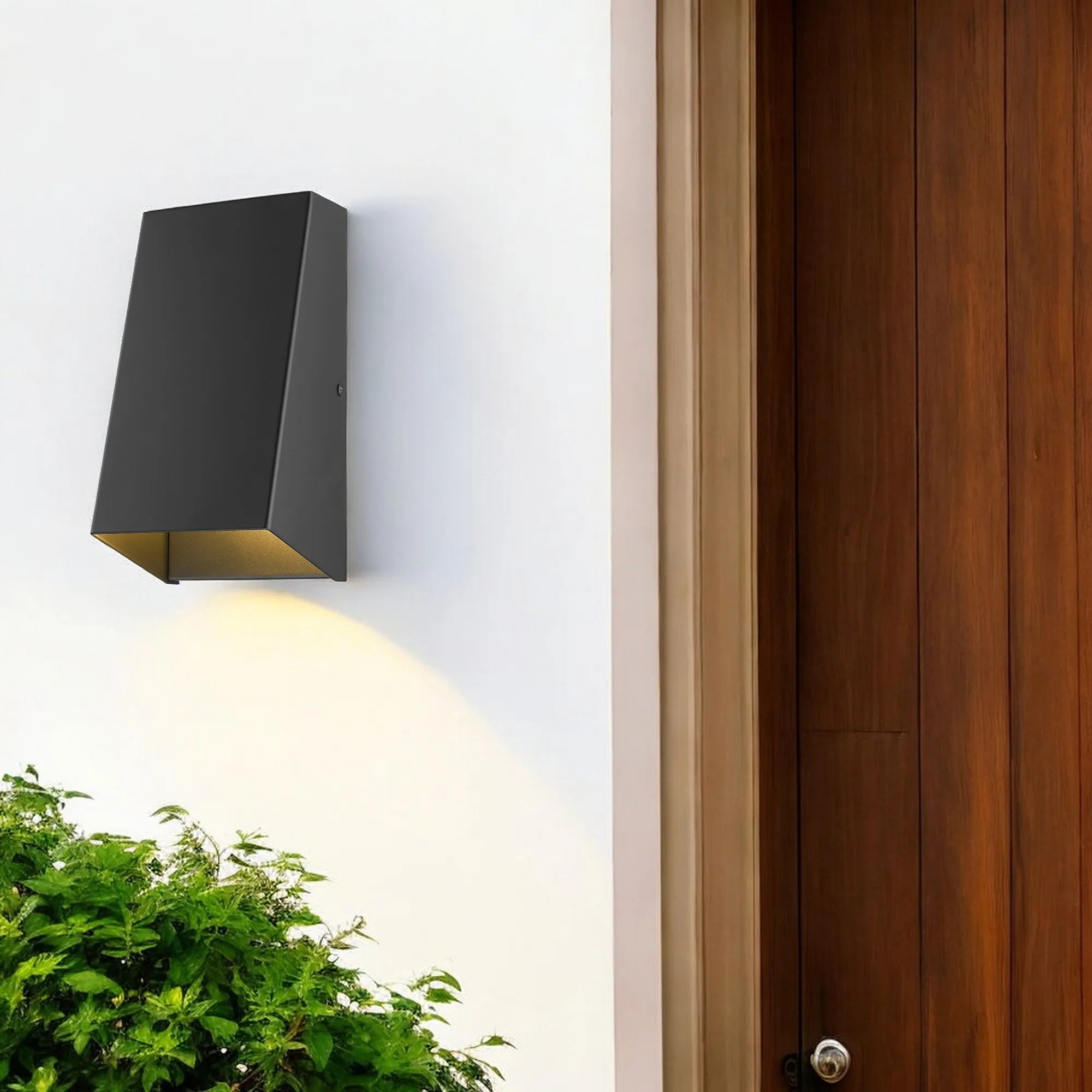 HMS Contemporary Matte Black Geometric Glass Wall Sconce Modern Steel Living Room Bathroom Home Hotel Recessed Custom