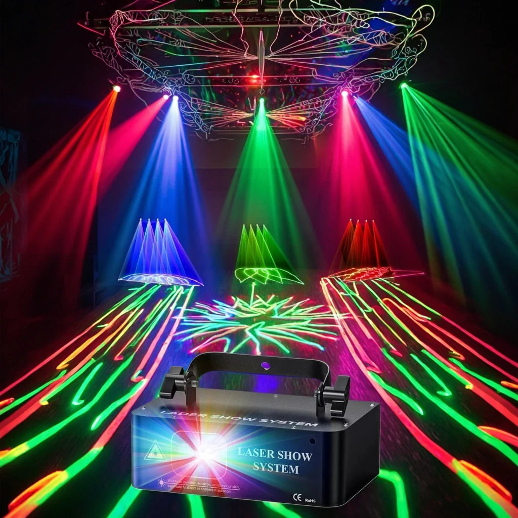 YSH DDP US Local Stocks RGB Club Light & Sound Activated Wedding Events Show DMX Lazer Projetor Laser for DJ Party Lighting