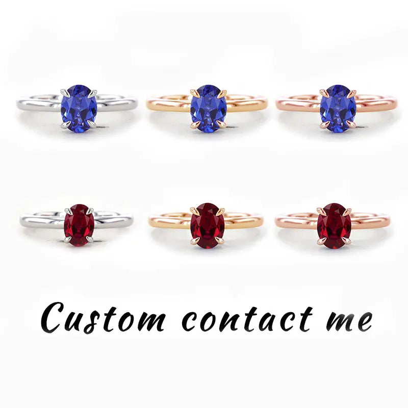 Oval Shape Gemstone Rings 5X7mm S925  Moissanite Engagement Ring for Women