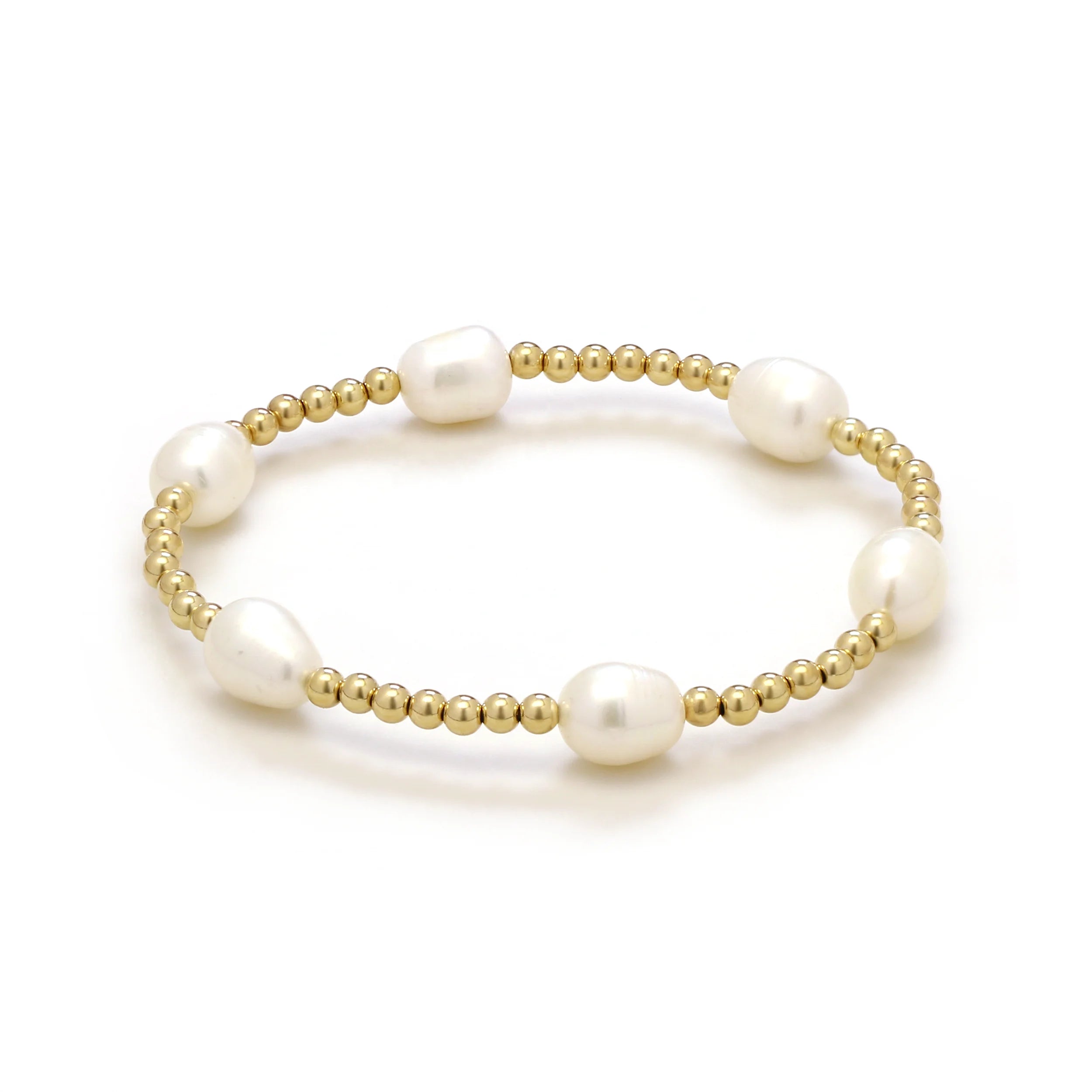 Fine Beaded Bracelet 14k Gold Filled Mix Natural Freshwater Pearls Bracelets for Women