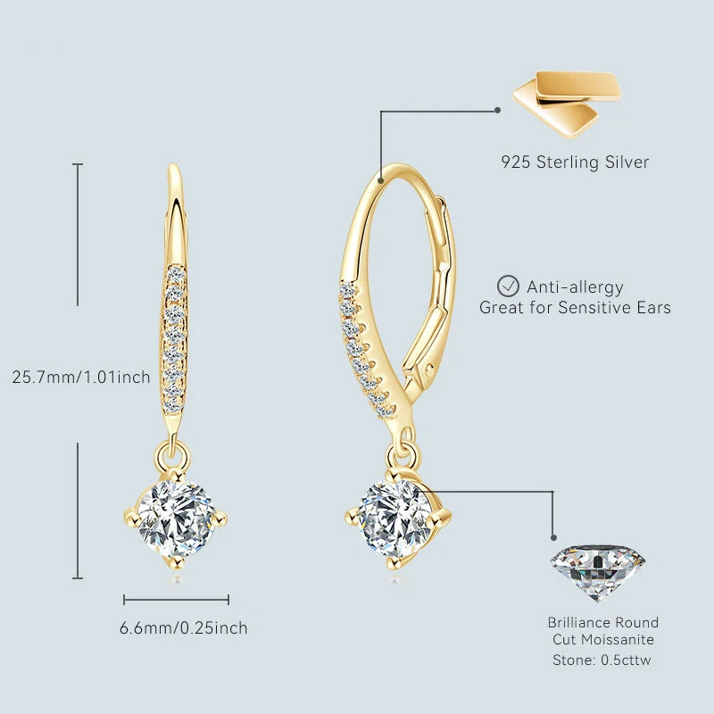 Silver Classic Simple White Earring