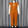 Women Jumpsuit Short Sleeve Straight Leg Jumpsuit Women's With Belt Bodysuit Rompers
