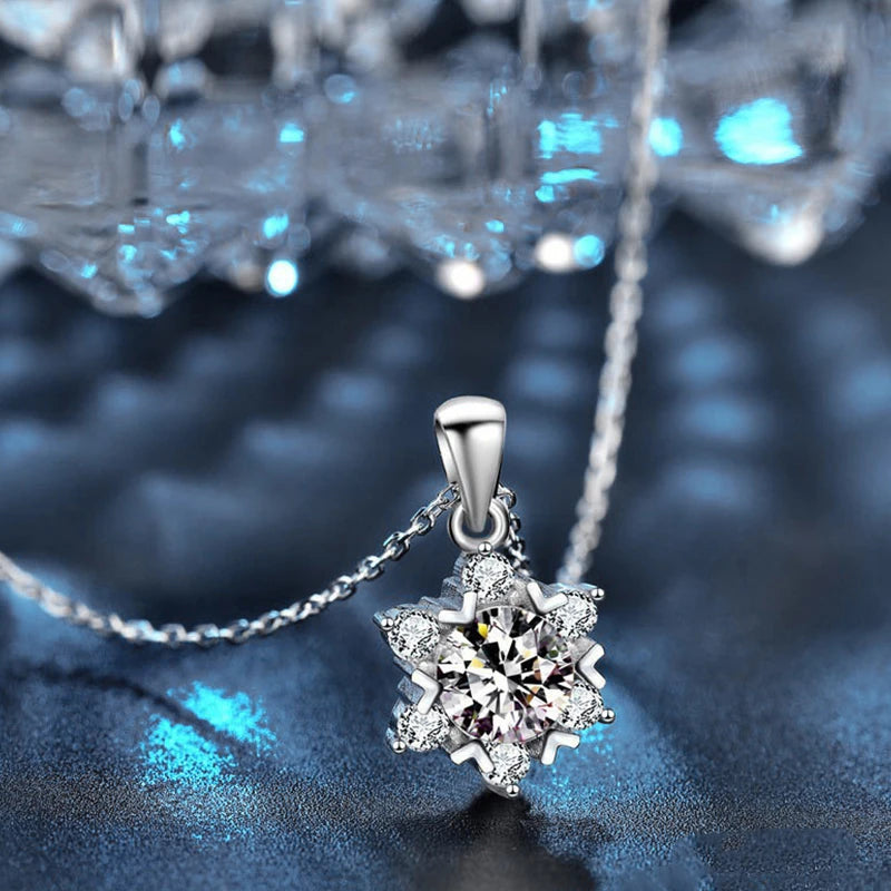 Original Simple 8mm D Color Moissanite Pendant Necklace for Women 925 Sterling Silver Jewelry with Certificate D2.0CT