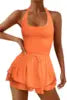 Sports Cross Back Bodysuit Tennis Suit Casual Bodysuit