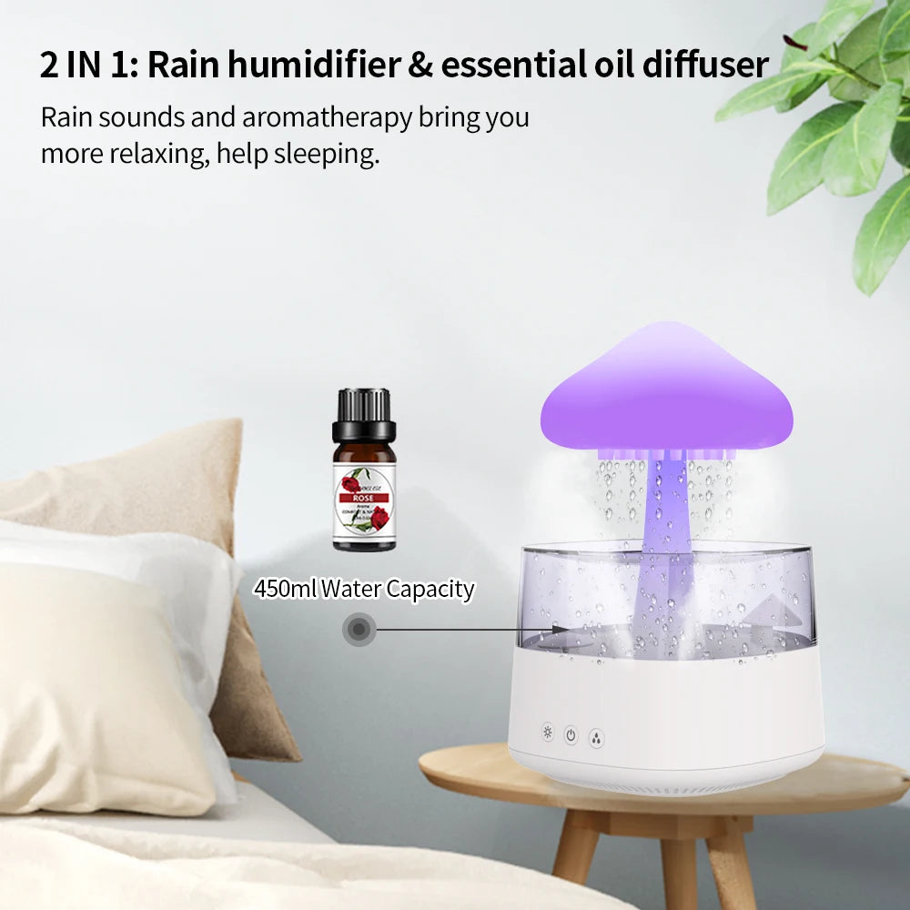 Night Light Water Drips Rain Cloud Humidifier