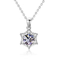 Original Simple 8mm D Color Moissanite Pendant Necklace for Women 925 Sterling Silver Jewelry with Certificate D2.0CT
