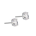 CZ Stud Earrings 925 Sterling Silver Earrings Oval  Four Prong Cubic Zirconia Earrings Set for Women