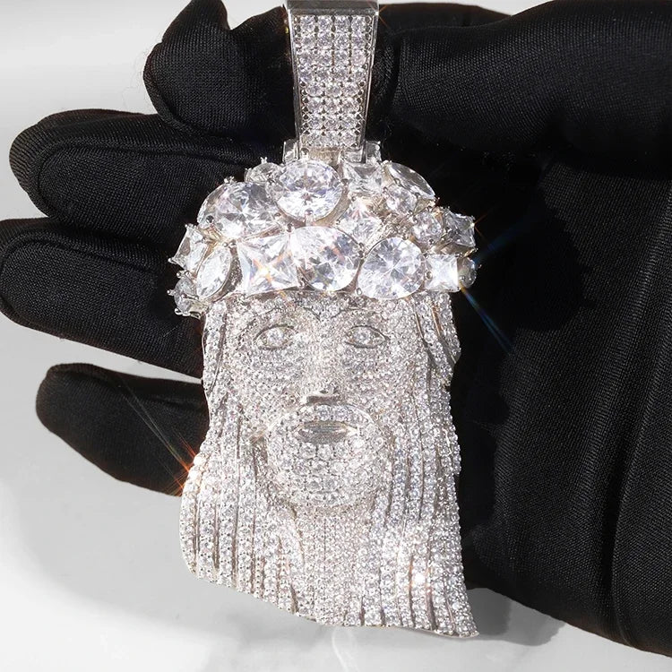 Jesus Pendant 3D Design 925 Sterling Silver High Quality VVS Diamond Pendant Moissanite Jesus Pendant for Men