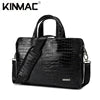 Luxury Crocodile Embossed Business Laptop Bag for 13-15.6 Inch, Executive Leather Briefcase - Top Laptops and Accessories For office Use