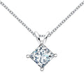 1 Carat D Color Moissanite Pendant Necklace 100% 925 Silver Princess Cut Chain Necklace