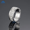 Solid Silver Pass Diamond Men Moissanite Rings 925 Sterling Silver Cuban Chain Full Eternity Band