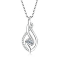 Sterling Silver 4mm 0.3ct Moissanite Twist Pendant Necklace for Women