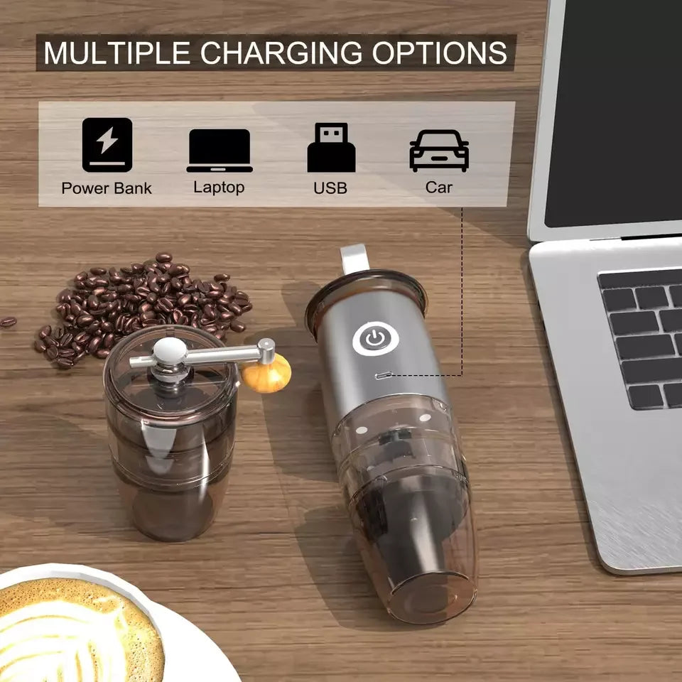 USB Rechargeable  Grinder Electric Portable Coffee Bean Grinder Grind Settings Espresso Drip