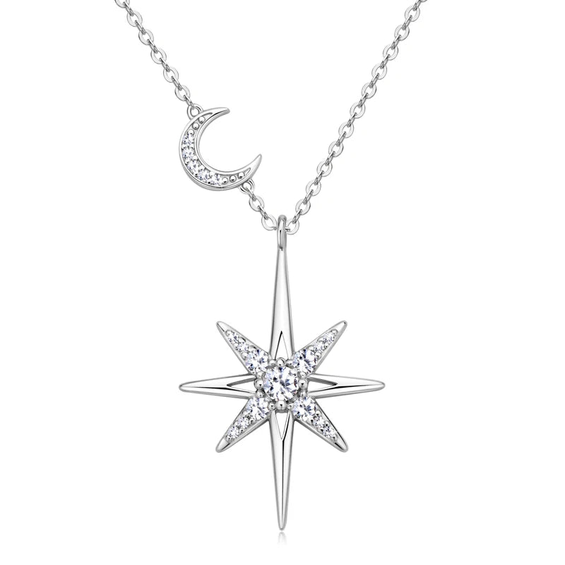 Sterling Silver 4mm 0.3ct Moissanite Twist Pendant Necklace for Women