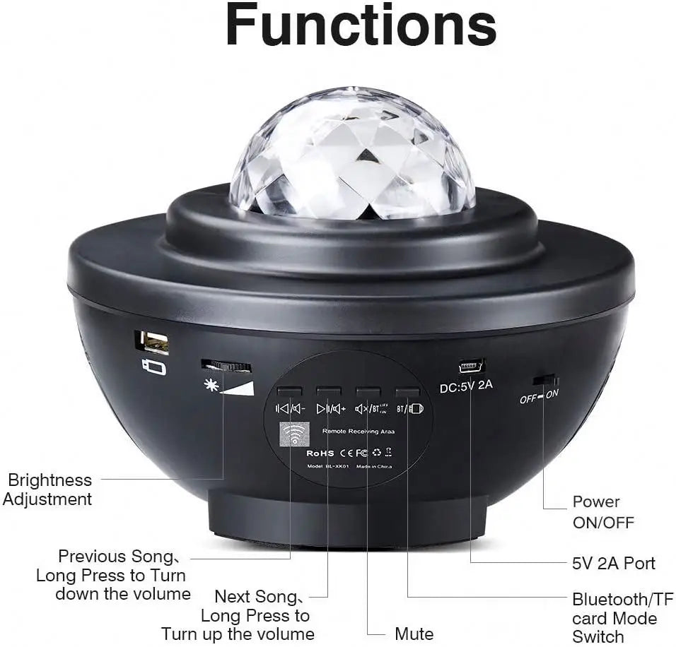 Kids Bedtime Night Sky Light LED Star Projector Lamp