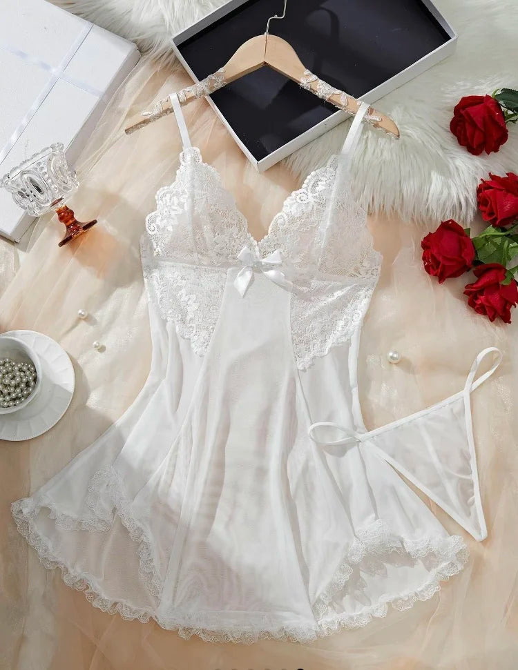 Women's Silky Ice Fabric Nightgown Feminine Backless Camisole Dress New Summer Style Short Thin Breathable Loungewear