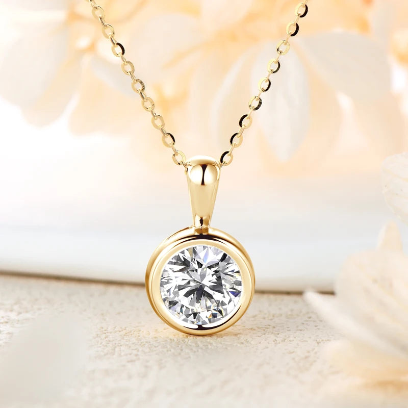 Moissanite Pendant Necklace Minimalist Bubble Shape Diamond Silver 925 GRA Certified Jewelry for Woman