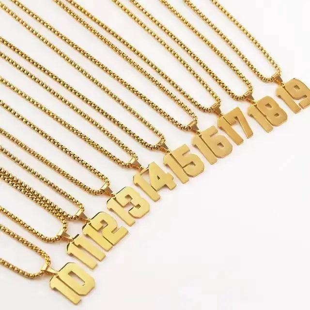 Lucky Number Sports Team Baseball Football Basketball Soccer Number Necklace