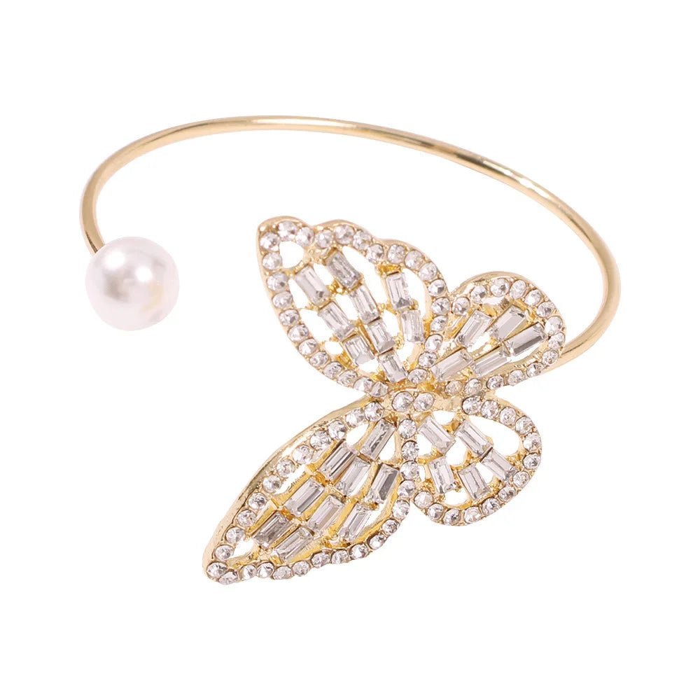 Diamond Bracelet Pearl Butterfly Luxury Romantic Bracelet for Women